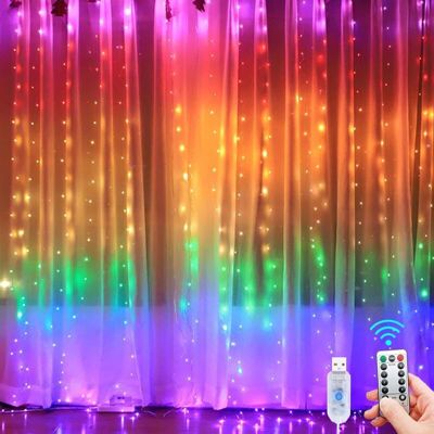 MOXIE Guirlandes Lumineuses D'Intérieur, 3 M × 3 M, 300 Leds Avec 8 Modes Télécommande Luminosité Réglable, Decoration De Ramadan, Chambre, Fenêtre, Noël (multicolore) - Publicité MOXIE Guirlandes Lumineuses D'Intérieur, 3 M × 3 M, 300 Leds Avec 8 Modes Télécommande Luminosité Réglable, Decoration De Ramadan, Chambre, Fenêtre, Noël (multicolore) - Publicité