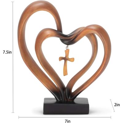 HEAT Croix De Pâques Avec Cœurs Entrelacés, Ornement De Croix De Jésus, Décoration Intérieure. Publicité HEAT Croix De Pâques Avec Cœurs Entrelacés, Ornement De Croix De Jésus, Décoration Intérieure. Publicité