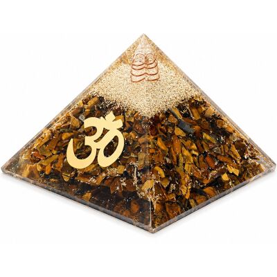 Phoenix Pyramide Orgonite Oeil De Tigre Avec Symbole Aum 7 Cm - Publicité Phoenix Pyramide Orgonite Oeil De Tigre Avec Symbole Aum 7 Cm - Publicité