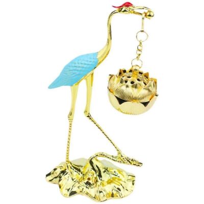 YUDO Statue De Grue Décorative, Figurine, Brûleur D'Encens Suspendu En Métal, Porte-encens Vintage, Ornement Aromatique Pour Salon Ou Bureau-blue Golden - Publicité YUDO Statue De Grue Décorative, Figurine, Brûleur D'Encens Suspendu En Métal, Porte-encens Vintage, Ornement Aromatique Pour Salon Ou Bureau-blue Golden - Publicité