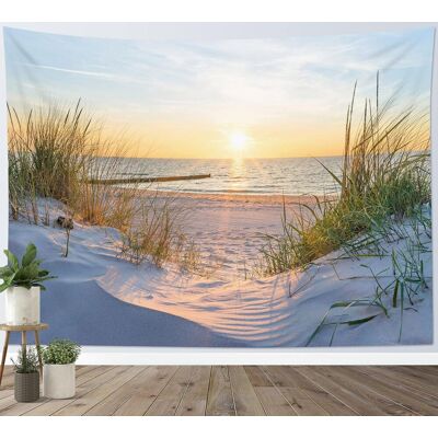 AHLSEN Bravix Tapisserie Murale Nature Tenture Murale Coucher De Soleil Sur La Mer Couverture Murales Paysage D'Été Tapisseries Decoration Murales Pour Maison Salon Chambre Dortoir,150x130cm - Publicité AHLSEN Bravix Tapisserie Murale Nature Tenture Murale Coucher De Soleil Sur La Mer Couverture Murales Paysage D'Été Tapisseries Decoration Murales Pour Maison Salon Chambre Dortoir,150x130cm - Publicité