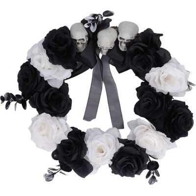 OEM Jeffergarden Couronne D'Halloween En Bois Mort, Crne En Plastique, Fleurs Noires Et Blanches, Accessoire De Décoration Pour Fête, Maison Hantée-dou - Publicité OEM Jeffergarden Couronne D'Halloween En Bois Mort, Crne En Plastique, Fleurs Noires Et Blanches, Accessoire De Décoration Pour Fête, Maison Hantée-dou - Publicité