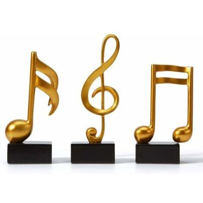 ABYSSE 3pcs Décor Figurine Note De Musique Sculpture Statue Modern Music Art Pour Noël Piano Anniversaire Cadeau Résine Or - Publicité ABYSSE 3pcs Décor Figurine Note De Musique Sculpture Statue Modern Music Art Pour Noël Piano Anniversaire Cadeau Résine Or - Publicité