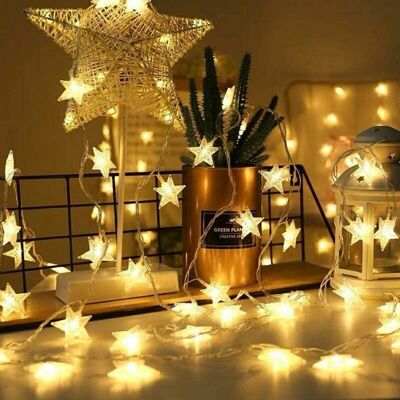 ETNZEBC Guirlande Lumineuse Led, Star Etoilées Lumières Led Lumière Décorative Usb Pour Intérieur Et Extérieur, Noël, Mariage, Soirée, Jardin, Blanc Chaud, 6m/19.6ft - Publicité ETNZEBC Guirlande Lumineuse Led, Star Etoilées Lumières Led Lumière Décorative Usb Pour Intérieur Et Extérieur, Noël, Mariage, Soirée, Jardin, Blanc Chaud, 6m/19.6ft - Publicité