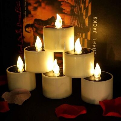 AIRSTRA 6 Bougies Chauffe-plat Led Sans Flamme À Énergie Solaire Clignotante, Idéales Pour Noël, La Saint-valentin, Les Fêtes, Les Anniversaires Et Les Mariages. Publicité AIRSTRA 6 Bougies Chauffe-plat Led Sans Flamme À Énergie Solaire Clignotante, Idéales Pour Noël, La Saint-valentin, Les Fêtes, Les Anniversaires Et Les Mariages. Publicité
