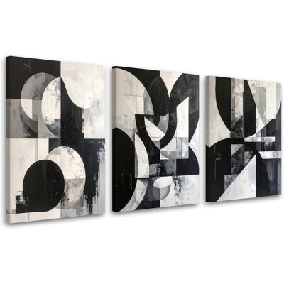 FEEBY Tableaux Sur Toile Lot Abstraction Noire : Cercles Et Formes 3 X 30x45 - Publicité FEEBY Tableaux Sur Toile Lot Abstraction Noire : Cercles Et Formes 3 X 30x45 - Publicité