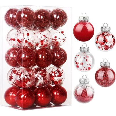 OEM 30 Pieces Red Christmas Baubles Personalized Christmas Tree Ball Transparent Shatterproof Baubles Christmas Tree Baubles With String Baubles Decorations For Christmas Party Wedding-crezuo - Publicité OEM 30 Pieces Red Christmas Baubles Personalized Christmas Tree Ball Transparent Shatterproof Baubles Christmas Tree Baubles With String Baubles Decorations For Christmas Party Wedding-crezuo - Publicité