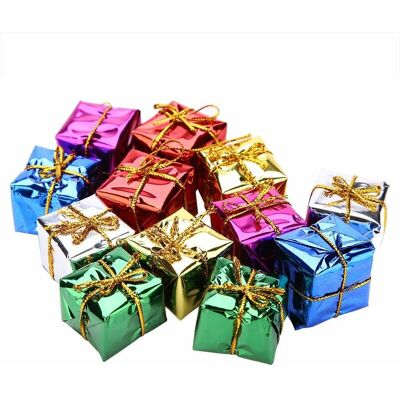 Melissa 12pcs Boîte Decorative Boîte Noël Carton Pendentif Coloré Noël Pendaison Ornement Cube Boîte Cadeau Pour Sapin De Noël Décor Maison - Publicité Melissa 12pcs Boîte Decorative Boîte Noël Carton Pendentif Coloré Noël Pendaison Ornement Cube Boîte Cadeau Pour Sapin De Noël Décor Maison - Publicité