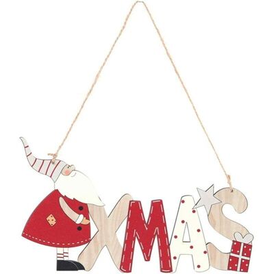 URSUS Noël Suspendus Signe En Bois Père Noël Ornements Pour Noeuds De Porte De Noël Arbre De Noël (lettre De Noël) - Publicité URSUS Noël Suspendus Signe En Bois Père Noël Ornements Pour Noeuds De Porte De Noël Arbre De Noël (lettre De Noël) - Publicité