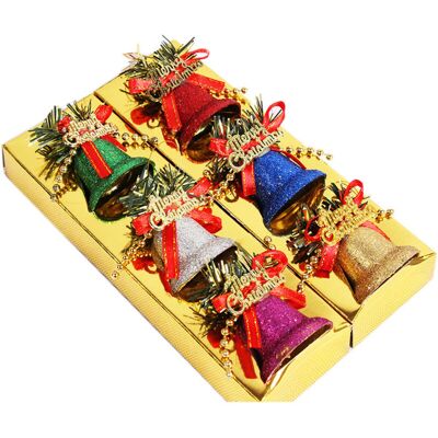 BRINSEA Autres Décorations De Noël – 6 Pièces De Cloches De Noël Colorées, Pendentif De Cloche De Noël, Pendentif De Cloche D'Arbre De Noël, Décoration D'Intérieur. Publicité BRINSEA Autres Décorations De Noël – 6 Pièces De Cloches De Noël Colorées, Pendentif De Cloche De Noël, Pendentif De Cloche D'Arbre De Noël, Décoration D'Intérieur. Publicité