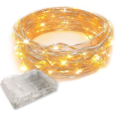 TOOLTEK Jeffergarden Guirlande Lumineuse Féérique À Led De 10 Mètres, Alimentée Par Piles, Fil De Cuivre, Étanche, Décorations De Noël - Publicité TOOLTEK Jeffergarden Guirlande Lumineuse Féérique À Led De 10 Mètres, Alimentée Par Piles, Fil De Cuivre, Étanche, Décorations De Noël - Publicité