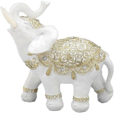 FLAMMKRAFT Statue D'Éléphant En Résine Blanche, Adorable Sculpture D'Éléphant Porte-bonheur Pour Entrée, Étagère, Bureau D'Ordinateur, Maison - Publicité FLAMMKRAFT Statue D'Éléphant En Résine Blanche, Adorable Sculpture D'Éléphant Porte-bonheur Pour Entrée, Étagère, Bureau D'Ordinateur, Maison - Publicité