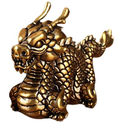 LISATR Statue De Dragon En Laiton, Figurine De Dragon Chinois, Presse-papier Décoratif Pour Attirer La Richesse-7.30x4.80x3.00cm - Publicité LISATR Statue De Dragon En Laiton, Figurine De Dragon Chinois, Presse-papier Décoratif Pour Attirer La Richesse-7.30x4.80x3.00cm - Publicité