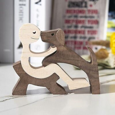 SANS MARQUE Fait À La Main En Bois Homme Et Chien Sculpture Décorative Artisanat Figurine Créative Décoration De La Maison Cadeau-color:d-color:d - Publicité SANS MARQUE Fait À La Main En Bois Homme Et Chien Sculpture Décorative Artisanat Figurine Créative Décoration De La Maison Cadeau-color:d-color:d - Publicité
