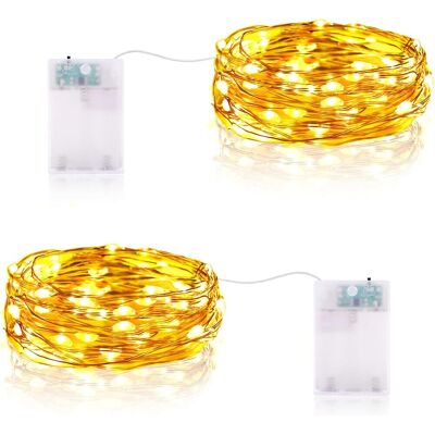 BALTERLEY Guirlande Lumineuse Led À Piles 2m 20 Leds Mini Guirlande Led Avec Minuterie Interieur Extérieur Décoration Lumière Pour Chambre Noël Mariage Anniversaire Soirée (4 Pièces, Blanc Chaud) - Publicité BALTERLEY Guirlande Lumineuse Led À Piles 2m 20 Leds Mini Guirlande Led Avec Minuterie Interieur Extérieur Décoration Lumière Pour Chambre Noël Mariage Anniversaire Soirée (4 Pièces, Blanc Chaud) - Publicité