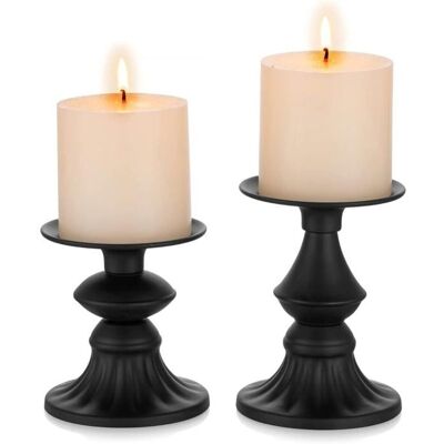Cellfast Lot De 2 Bougeoirs Pour Bougies Pilier Noir Mat Dcoration Vintage Pour Salle Manger Et Salon Yyv - Publicité Cellfast Lot De 2 Bougeoirs Pour Bougies Pilier Noir Mat Dcoration Vintage Pour Salle Manger Et Salon Yyv - Publicité