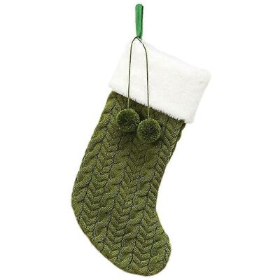FATRD Chaussette De Noël En Laine Tricotée Avec Pompon Pour Cheveux, Idéale Pour La Maison, Les Fêtes De Noël, Les Hôtels Et Les Bars. Pendentif À Suspendre, Pochette Cadeau De Noël (verte).-green - Publicité FATRD Chaussette De Noël En Laine Tricotée Avec Pompon Pour Cheveux, Idéale Pour La Maison, Les Fêtes De Noël, Les Hôtels Et Les Bars. Pendentif À Suspendre, Pochette Cadeau De Noël (verte).-green - Publicité