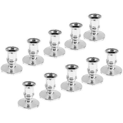 LAVVE Lot De 10 Bougeoirs Argentés Pour Bougies Votives, Bougies Coniques Artificielles, Décoration Pour Mariages, Églises, Noël Et Fêtes - Publicité LAVVE Lot De 10 Bougeoirs Argentés Pour Bougies Votives, Bougies Coniques Artificielles, Décoration Pour Mariages, Églises, Noël Et Fêtes - Publicité