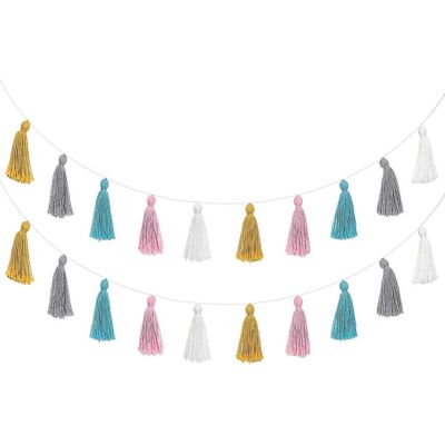 LEDE Lot De 2 Guirlandes À Pompons En Coton, Couleur Pastel, Pour Décoration De Fête D'Anniversaire Ou De Fond. Publicité LEDE Lot De 2 Guirlandes À Pompons En Coton, Couleur Pastel, Pour Décoration De Fête D'Anniversaire Ou De Fond. Publicité