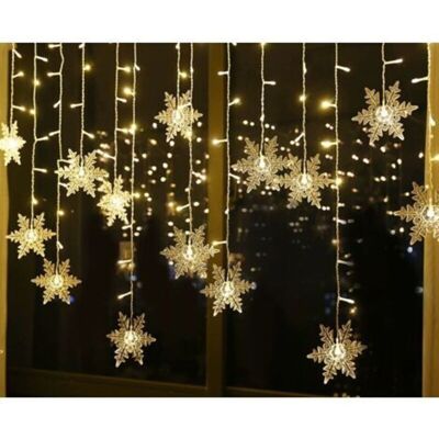 OEM Guirlande Lumineuse, Rideau Lumineux, 4m 96 Leds Lumières De Noël Flocon De Neige 8 Modes D'Eclairage, Decoration De Fenêtre, Noël, Mariage, Anniversaire, Maison, Pati, Blanc Chaud [classe Énergétique - Publicité OEM Guirlande Lumineuse, Rideau Lumineux, 4m 96 Leds Lumières De Noël Flocon De Neige 8 Modes D'Eclairage, Decoration De Fenêtre, Noël, Mariage, Anniversaire, Maison, Pati, Blanc Chaud [classe Énergétique - Publicité