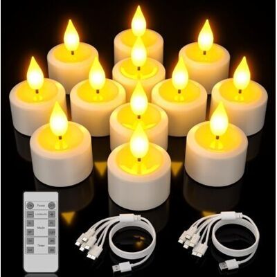 OEM Lot De 20 Rechargeable Tea Lights Candles, 12pcs Battery Operated Led Flameless Tealight Candles With Remote Control Timer Candle Gift Set For Home Decor Halloween Thanksgiving Christmas Decorations I - Publicité OEM Lot De 20 Rechargeable Tea Lights Candles, 12pcs Battery Operated Led Flameless Tealight Candles With Remote Control Timer Candle Gift Set For Home Decor Halloween Thanksgiving Christmas Decorations I - Publicité