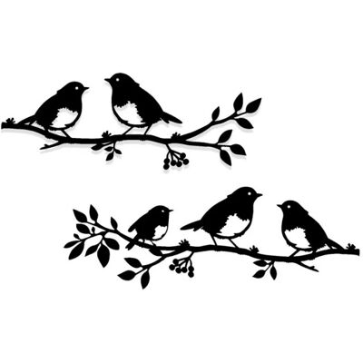 Generic Lot De 2 Oiseaux Muraux En Métal Sur Une Branche,décoration Murale Oiseaux En Métal,décoration Murale En Forme De Feuilles Avec Silhouette D'Oiseaux - Publicité Generic Lot De 2 Oiseaux Muraux En Métal Sur Une Branche,décoration Murale Oiseaux En Métal,décoration Murale En Forme De Feuilles Avec Silhouette D'Oiseaux - Publicité