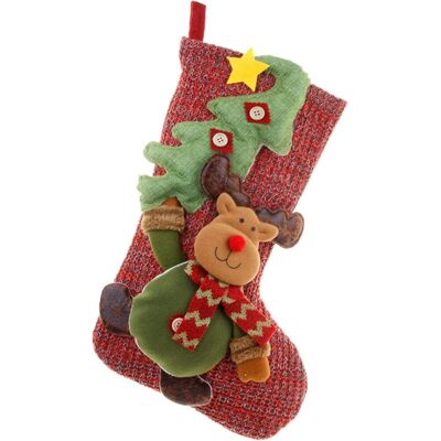 LEDE Chaussette De Noël, Grande Chaussette De Noël À Suspendre, Motif Père Noël, Rennes Et Bonshommes De Neige - Publicité LEDE Chaussette De Noël, Grande Chaussette De Noël À Suspendre, Motif Père Noël, Rennes Et Bonshommes De Neige - Publicité