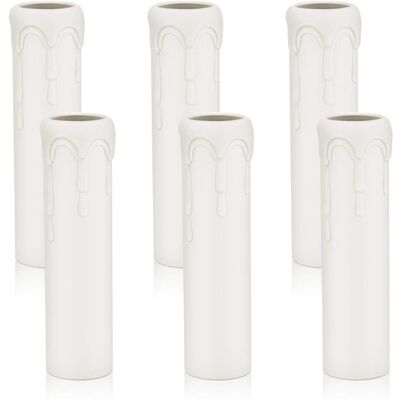 ENOWELIR 6 Pièces Tubes À Bougie Avec Goutte, Cache-bougie En Plastique Pour Chandelles De Noël, Halloween Et Lustres Muraux - Publicité ENOWELIR 6 Pièces Tubes À Bougie Avec Goutte, Cache-bougie En Plastique Pour Chandelles De Noël, Halloween Et Lustres Muraux - Publicité