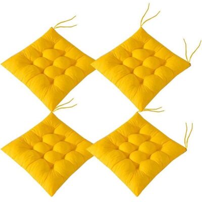 BRAST Ymyny 4 Square Chair Cushions 40x40cm Seat Cushion Home Decor Quilted Mat Pillow Comfortable And Colorful - Ideal For Indoor And Outdoor Use (4 Yellow) - Publicité BRAST Ymyny 4 Square Chair Cushions 40x40cm Seat Cushion Home Decor Quilted Mat Pillow Comfortable And Colorful - Ideal For Indoor And Outdoor Use (4 Yellow) - Publicité