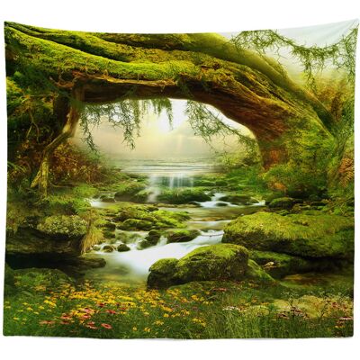 AHLSEN Bravix Tapisserie Murale - Forêt Psychédélique - Lumière Du Soleil Claire - Tenture - Paysage - Jungle Bohémienne - Art Mural - Décor (200 X 150 Cm) - Publicité AHLSEN Bravix Tapisserie Murale - Forêt Psychédélique - Lumière Du Soleil Claire - Tenture - Paysage - Jungle Bohémienne - Art Mural - Décor (200 X 150 Cm) - Publicité