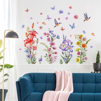 OEM Royaluxe-stickers Muraux Fleurs Colorées Stickers Muraux Fleur De Jardin Autocollant Mural Plante Papillon Floral Oiseau Décoration Murale Pour Décoration Du Salon Chambre À Coucher Bureau Et De Maiso - Publicité OEM Royaluxe-stickers Muraux Fleurs Colorées Stickers Muraux Fleur De Jardin Autocollant Mural Plante Papillon Floral Oiseau Décoration Murale Pour Décoration Du Salon Chambre À Coucher Bureau Et De Maiso - Publicité