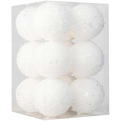 FLAMMKRAFT Lot De 12 Boules De Noël Décoratives En Mousse Légère Et Créative Pour Sapin De Noël, Mariage, Maison Ou Commerce - Publicité FLAMMKRAFT Lot De 12 Boules De Noël Décoratives En Mousse Légère Et Créative Pour Sapin De Noël, Mariage, Maison Ou Commerce - Publicité