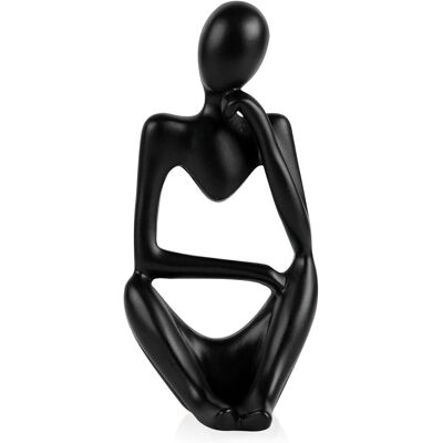 KAJFJAD Sculpture Abstraite De Style Penseur - Résine Effet Grès, Finition Noiremini Statue Pour Collection, Décoration De Bureau Ou D'Étagère - Publicité KAJFJAD Sculpture Abstraite De Style Penseur - Résine Effet Grès, Finition Noiremini Statue Pour Collection, Décoration De Bureau Ou D'Étagère - Publicité