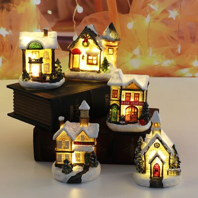 XISRENS Decoration Village Noel Lumineux, 5 Pcs Decoration Noel Interieur Village Miniature, Led Maison De Noel Flocons De Neige Kit, Deco De Noel Village Paysages En Résine Décoration De Table Intérieur - Publicité XISRENS Decoration Village Noel Lumineux, 5 Pcs Decoration Noel Interieur Village Miniature, Led Maison De Noel Flocons De Neige Kit, Deco De Noel Village Paysages En Résine Décoration De Table Intérieur - Publicité