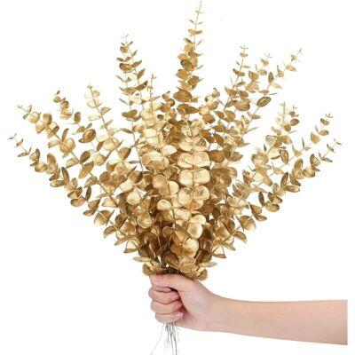 OEM Lot De 24 Tiges D'Eucalyptus Artificielles Dorées, Fausses Feuilles Décoratives Pour Bouquet De Mariage, Maison, Ferme, Vase, Bricolage-dou - Publicité OEM Lot De 24 Tiges D'Eucalyptus Artificielles Dorées, Fausses Feuilles Décoratives Pour Bouquet De Mariage, Maison, Ferme, Vase, Bricolage-dou - Publicité