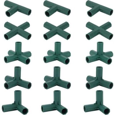 ABYSSE Lot De 15 Connecteurs De Cadre De Serre, Connecteurs D'Angle Pour Cadre De Jardin Tige D'Hélice De 16 Mm 4 Types De Support Stable Robuste Pour Serre - Publicité ABYSSE Lot De 15 Connecteurs De Cadre De Serre, Connecteurs D'Angle Pour Cadre De Jardin Tige D'Hélice De 16 Mm 4 Types De Support Stable Robuste Pour Serre - Publicité