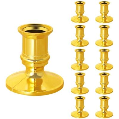 OEM Lot De 10 Bougeoirs Coniques En Forme De Pilier Doré-crezuo - Publicité OEM Lot De 10 Bougeoirs Coniques En Forme De Pilier Doré-crezuo - Publicité