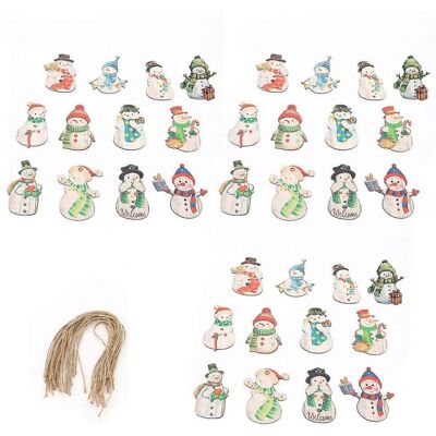 FLAMMKRAFT 36 Décorations De Noël En Bois Représentant Des Bonhommes De Neige À Suspendre Au Sapin. Idéales Pour Les Fêtes De Fin D'Année. Publicité FLAMMKRAFT 36 Décorations De Noël En Bois Représentant Des Bonhommes De Neige À Suspendre Au Sapin. Idéales Pour Les Fêtes De Fin D'Année. Publicité