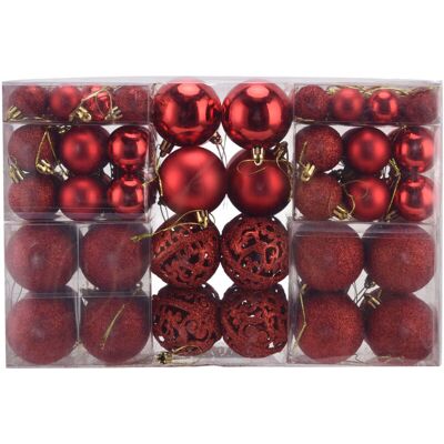 MOXIE Sjlerst 100 Boules De Noël Incassables À Suspendre Pour Décorer Le Sapin De Noël Ou Pour Une Fête Rouge - Publicité MOXIE Sjlerst 100 Boules De Noël Incassables À Suspendre Pour Décorer Le Sapin De Noël Ou Pour Une Fête Rouge - Publicité