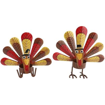 FLAMMKRAFT Lot De 2 Bougeoirs En Forme De Dinde Pour Thanksgiving, Design Mignon Et Polyvalent, En Alliage. Publicité FLAMMKRAFT Lot De 2 Bougeoirs En Forme De Dinde Pour Thanksgiving, Design Mignon Et Polyvalent, En Alliage. Publicité