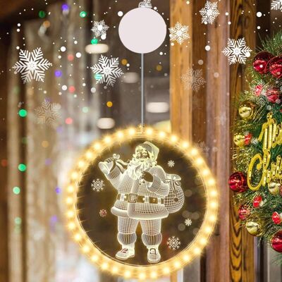 OEM Guirlande Lumineuse De Noël Avec 36 Led, Blanc Chaud, Motif Père Noël, Rideaux Lumineux 3d À Suspendre, Fonctionnant Sur Piles, Pour Décoration Intérieure Et Extérieure.-dou - Publicité OEM Guirlande Lumineuse De Noël Avec 36 Led, Blanc Chaud, Motif Père Noël, Rideaux Lumineux 3d À Suspendre, Fonctionnant Sur Piles, Pour Décoration Intérieure Et Extérieure.-dou - Publicité