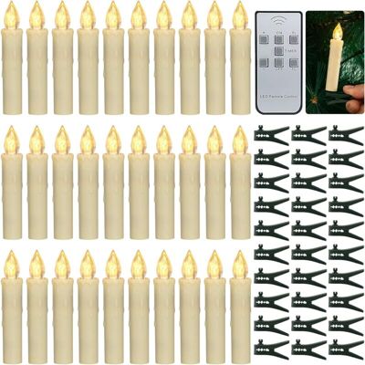 Melissa Bougies De Sapin De Noël, 30 Pièces Bougies D Led Bougies Coniques À Piles Sans Flamme Avec Minuterie À Distance/clips Amovibles/anneaux Étanches Pour Décor D'Arbres De Noël À La Maison - Publicité Melissa Bougies De Sapin De Noël, 30 Pièces Bougies D Led Bougies Coniques À Piles Sans Flamme Avec Minuterie À Distance/clips Amovibles/anneaux Étanches Pour Décor D'Arbres De Noël À La Maison - Publicité