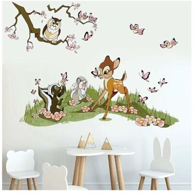 IRISFR Stickers Muraux Animaux Foret Autocollant Mural Bambi Jungle Amovible Deco Stickers Chambre Bébé Enfant Decoration - Publicité IRISFR Stickers Muraux Animaux Foret Autocollant Mural Bambi Jungle Amovible Deco Stickers Chambre Bébé Enfant Decoration - Publicité