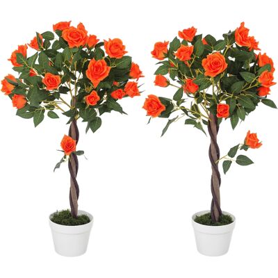 ARRIGONI Plante Artificielle De Roses 21 Fleurs Avec Pot En Ciment Et Mousse Ø18x90 Cm Orange - Publicité ARRIGONI Plante Artificielle De Roses 21 Fleurs Avec Pot En Ciment Et Mousse Ø18x90 Cm Orange - Publicité