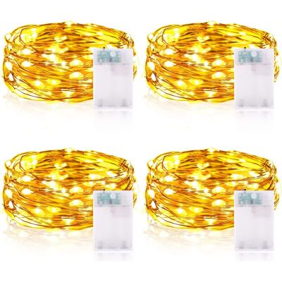 BALTERLEY Guirlande Lumineuse Led À Piles 2m 20 Leds Mini Guirlande Led Avec Minuterie Interieur Extérieur Décoration Lumière Pour Chambre Noël Mariage Anniversaire Soirée (4 Pièces, Blanc Chaud) - Publicité BALTERLEY Guirlande Lumineuse Led À Piles 2m 20 Leds Mini Guirlande Led Avec Minuterie Interieur Extérieur Décoration Lumière Pour Chambre Noël Mariage Anniversaire Soirée (4 Pièces, Blanc Chaud) - Publicité