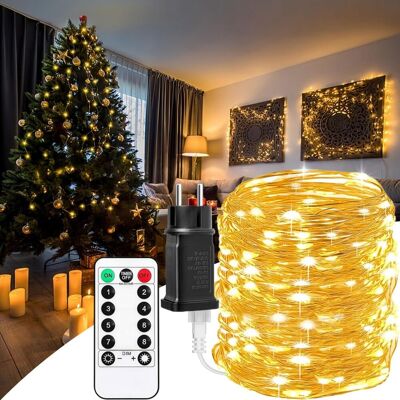 BALTERLEY 30m 300 Leds Lumières De Fées En Fil De Cuivre,guirlandes Lumineuses Micro Led Avec Prise Et Télécommande,blanc Chaud,8 Modes,décoration Pour Intérieure Extérieure,noël,anniversaire,mariage - Publicité BALTERLEY 30m 300 Leds Lumières De Fées En Fil De Cuivre,guirlandes Lumineuses Micro Led Avec Prise Et Télécommande,blanc Chaud,8 Modes,décoration Pour Intérieure Extérieure,noël,anniversaire,mariage - Publicité