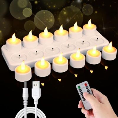 OEM Lot De 12 Bougies Chauffe-plat Led Rechargeables – Flamme Vacillante Réaliste – Télécommande Et Station De Charge Incluses – Ambiance Mariage Halloween Noël-crezuo - Publicité OEM Lot De 12 Bougies Chauffe-plat Led Rechargeables – Flamme Vacillante Réaliste – Télécommande Et Station De Charge Incluses – Ambiance Mariage Halloween Noël-crezuo - Publicité