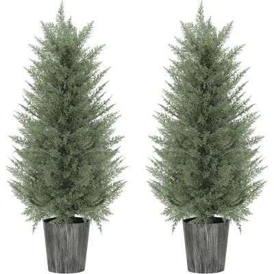 ARRIGONI Set De 2 Grands Cypres Artificiels 90 Cm Plante Artificielle En Pot 15 X 15 X 90 Cm Vert - Publicité ARRIGONI Set De 2 Grands Cypres Artificiels 90 Cm Plante Artificielle En Pot 15 X 15 X 90 Cm Vert - Publicité