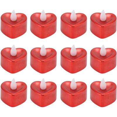 VOLISAU 12 Pcs Lampe À Bougie Led En Forme De Coeur Bougies Chauffe-plat De Noël Bougies À Piles Bougies Sans Flamme Pour Halloween Décorations De Fête De Mariage En Plein Air - Publicité VOLISAU 12 Pcs Lampe À Bougie Led En Forme De Coeur Bougies Chauffe-plat De Noël Bougies À Piles Bougies Sans Flamme Pour Halloween Décorations De Fête De Mariage En Plein Air - Publicité