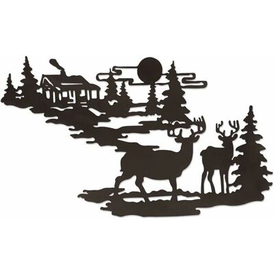 SANS MARQUE - Décoration Murale Cerf En Métal Cerf En Forêt Métal Suspendu Art Mural Pour Cadeau De Pendaison De Crémaillère Décoration De La Maison Sculpture Murale Intérieure Et Extérieure,bronze, 40 X - Publicité SANS MARQUE - Décoration Murale Cerf En Métal Cerf En Forêt Métal Suspendu Art Mural Pour Cadeau De Pendaison De Crémaillère Décoration De La Maison Sculpture Murale Intérieure Et Extérieure,bronze, 40 X - Publicité